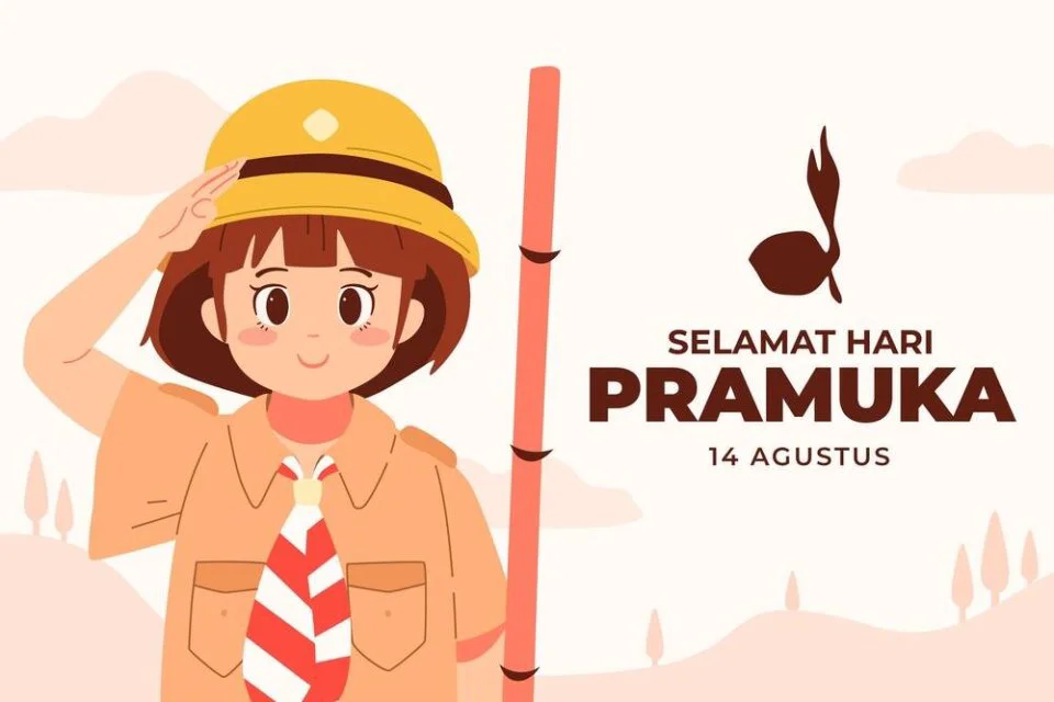 Ilustrasi Hari Pramuka yang dirayakan 14 Agustus.