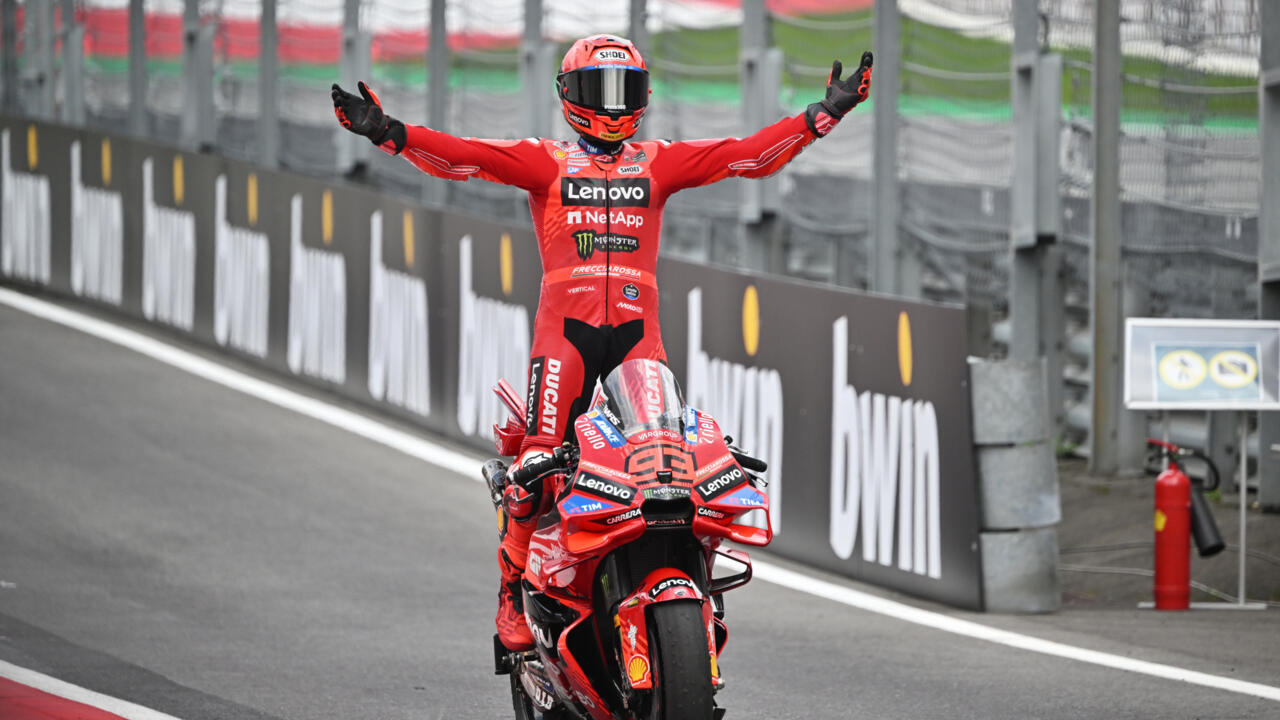 Pebalap Ducati Lenovo Marc Marquez finis pertama di Red Bull Ring, Austria, Minggu (17/8/2025). Sekaligus kemenangan ke-1000 dalam  sejarah balapan MotoGP.   