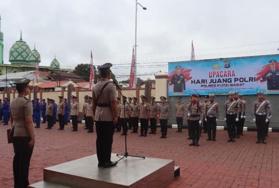 Upacara Peringatan Hari Juang di Mapolres Kubar, Kamis (21/9).