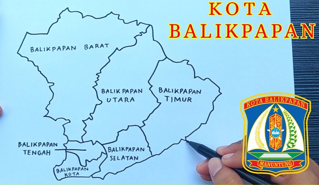 Ilustrasi peta Balikpapan.