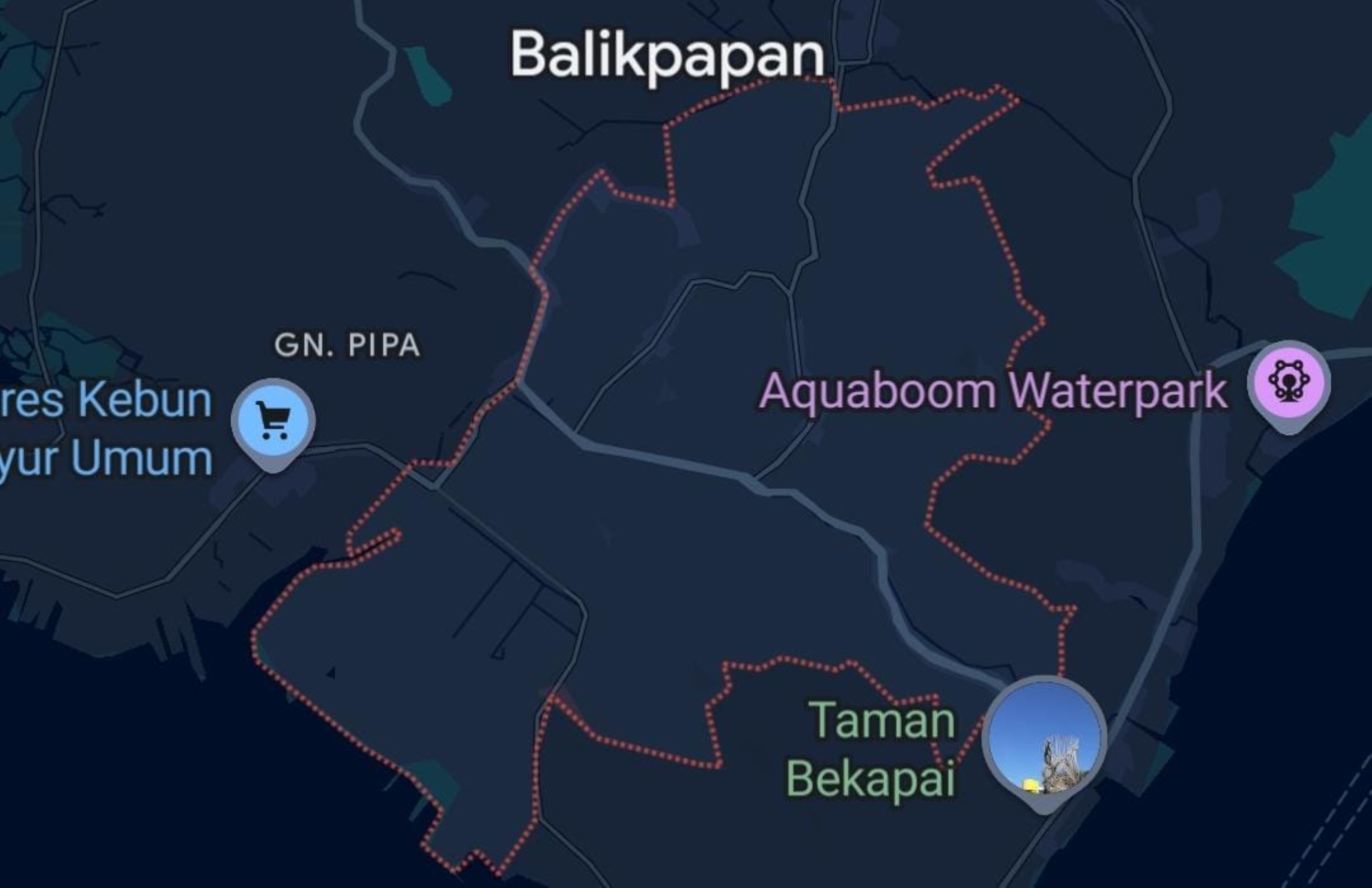 Peta Balikpapan tengah.