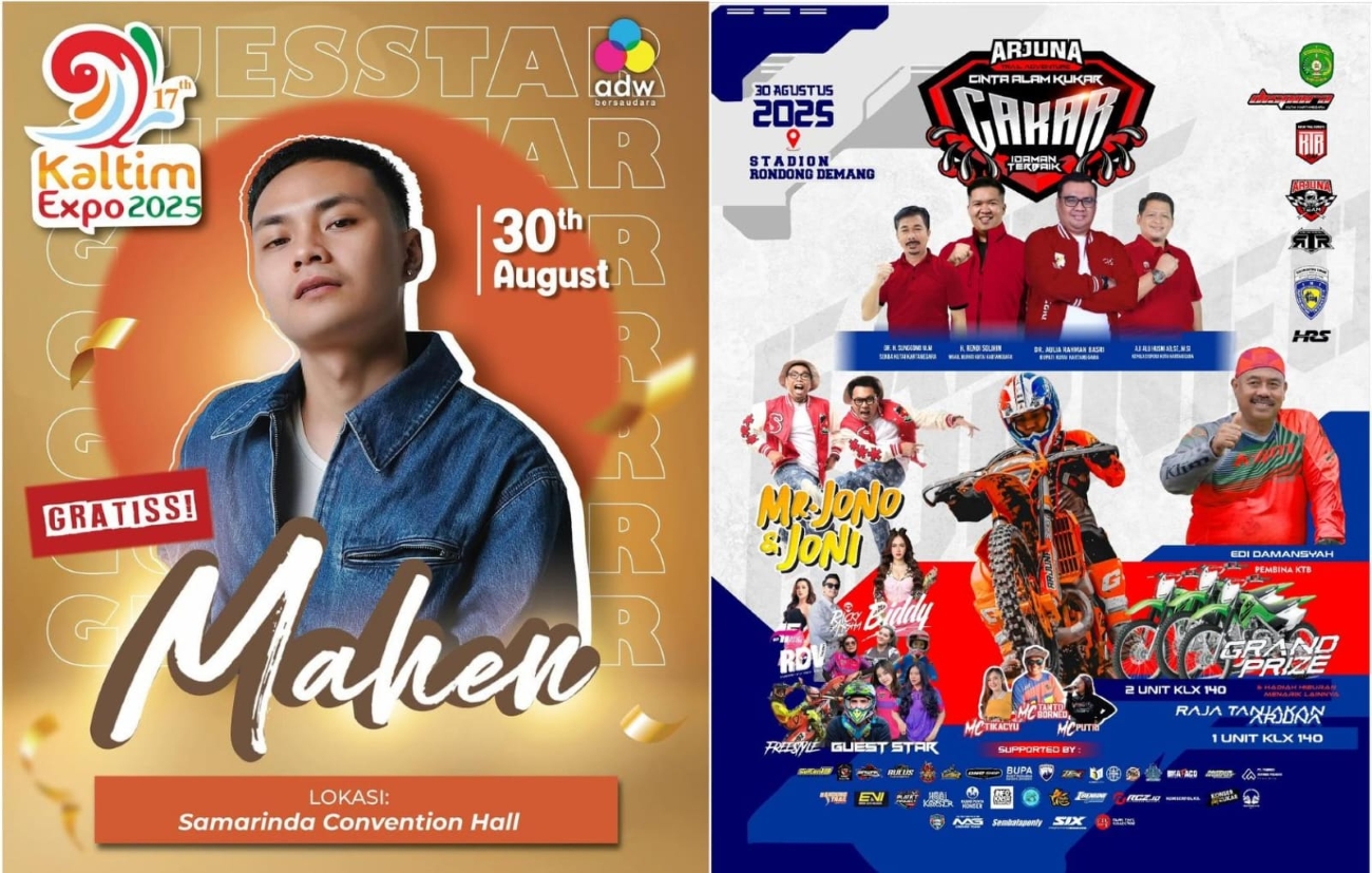 Kolase Poster Konser Gratis di Samarinda dan Tenggarong.