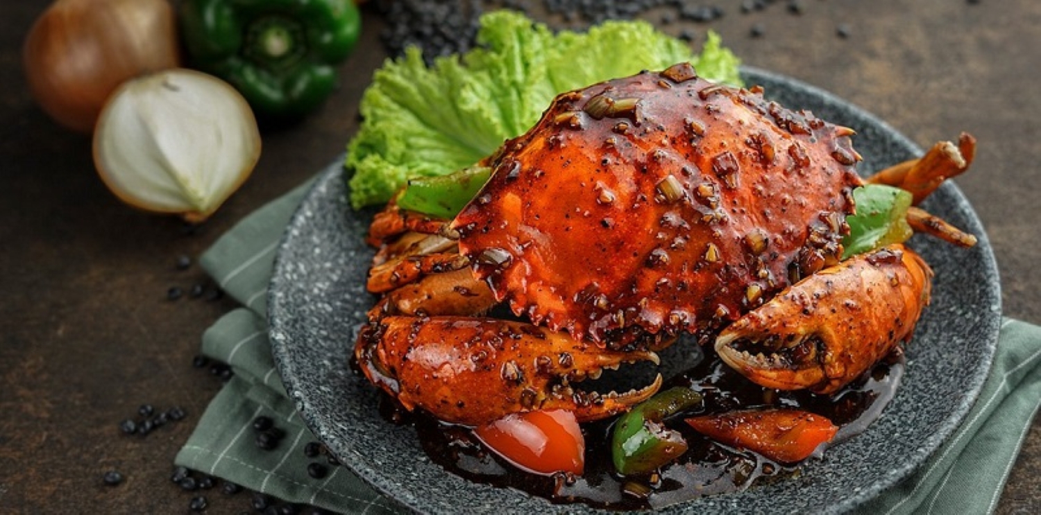 ilustrasi kepiting bakar.