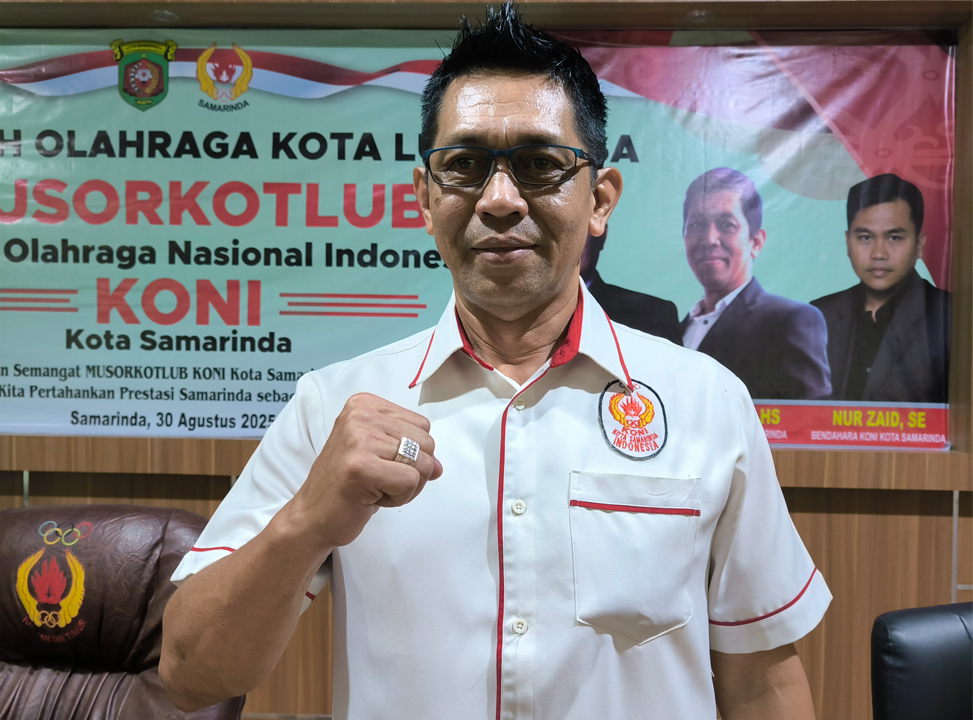 DAPAT AMANAT: Wahyudi terpilih menjadi ketua KONI Samarinda secara aklamasi dalam musorkotlub pada Sabtu (30/8).