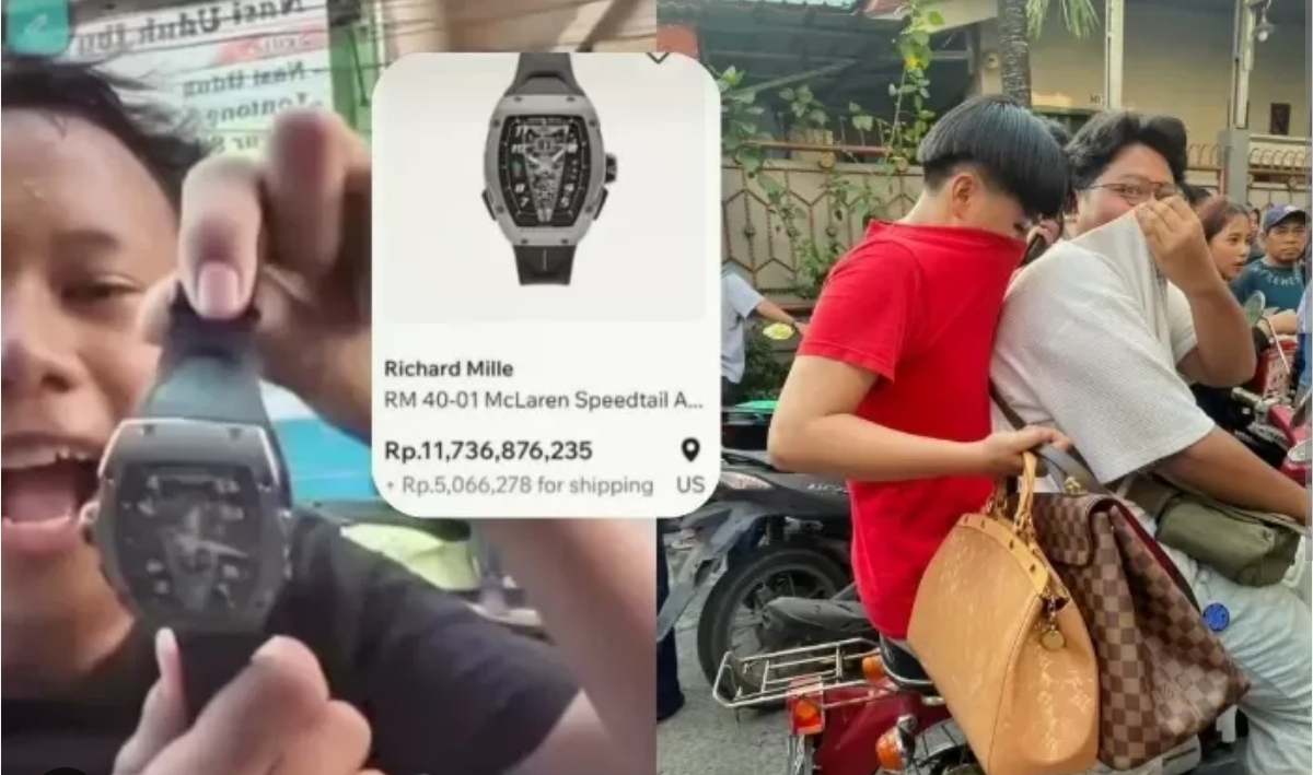 Tangkapan layar warga memamerkan jam tangan mewah Richard Mille milik Ahmad Sahroni yang ditaksir bernilai lebih dari Rp11 miliar. (FOTO: IST)