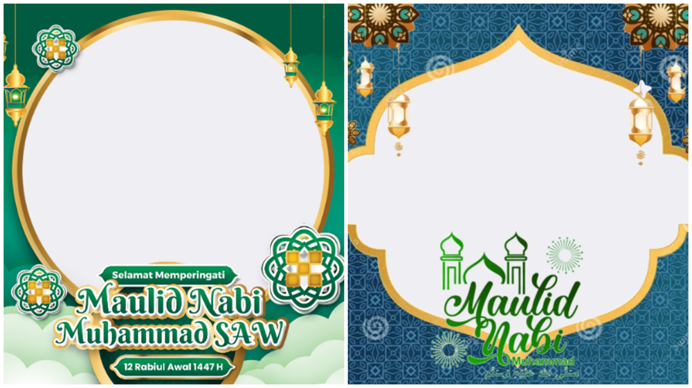 Desain twibbon Maulid Nabi Muhammad SAW 2025.