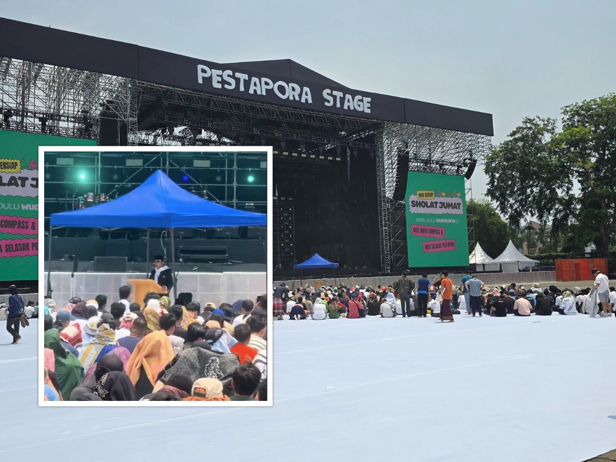 Suasana Jumatan di Pestapora 2025.