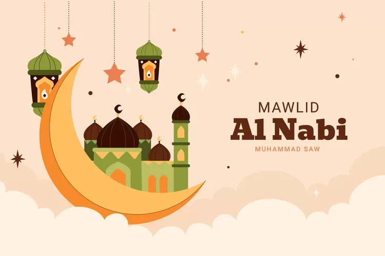 Ilustrasi gambar untuk merayakan peringatan Maulid Nabi Muhammad SAW.
