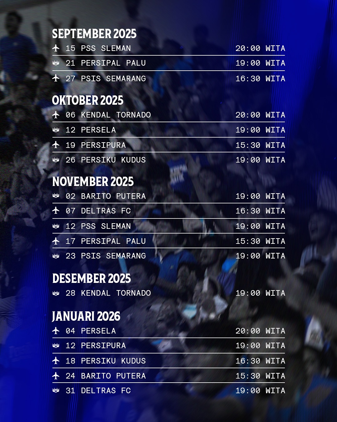 Jadwal resmi Persiba Balikpapan