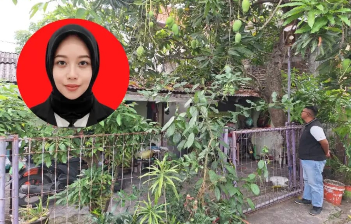 Rumah orang tua Tiara Angelina Saraswati, yang berada di Made, Kabupaten Lamongan. Insert Foto: korban Tiara. (FOTO: IST)