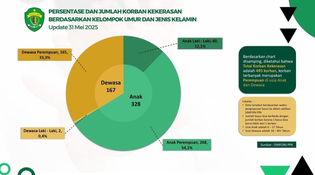MASIH RENTAN: Jumlah korban kekerasan berdasarkan kelompok umur.