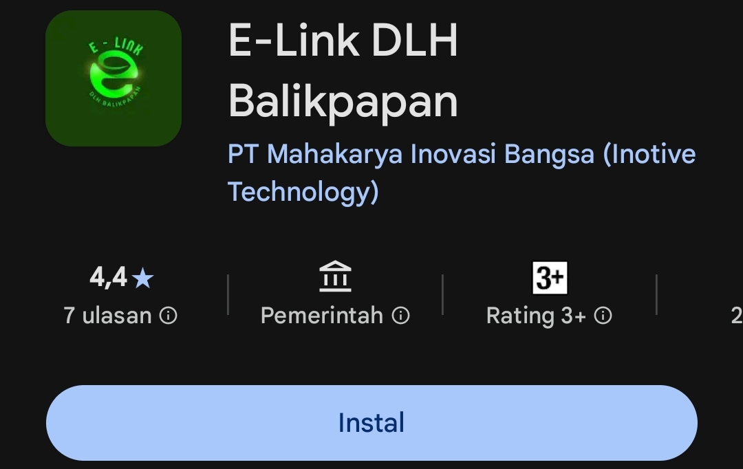Tangkapan layar aplikasi Elink di PlayStore.