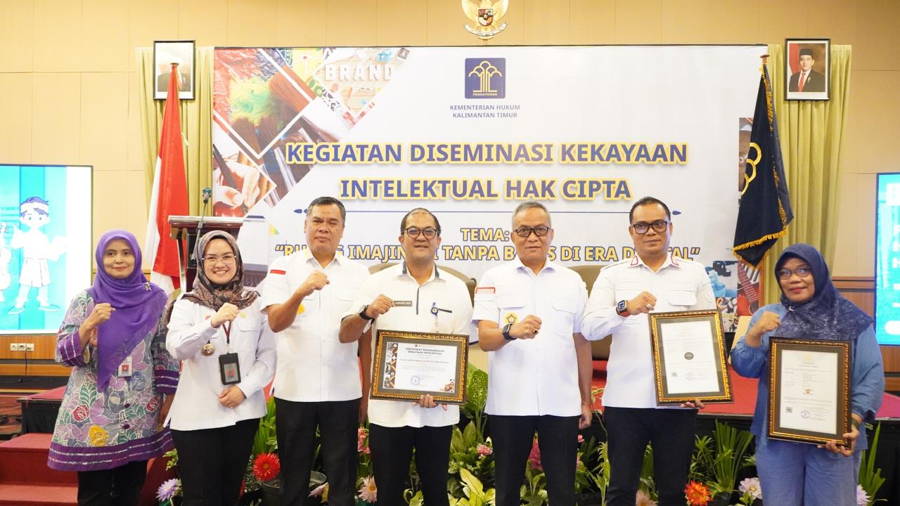 Kanwil Kementerian Hukum Kalimantan Timur bersama Direktorat Jenderal Kekayaan Intelektual (DJKI) menggelar kegiatan Diseminasi Kekayaan Intelektual Hak Cipta.