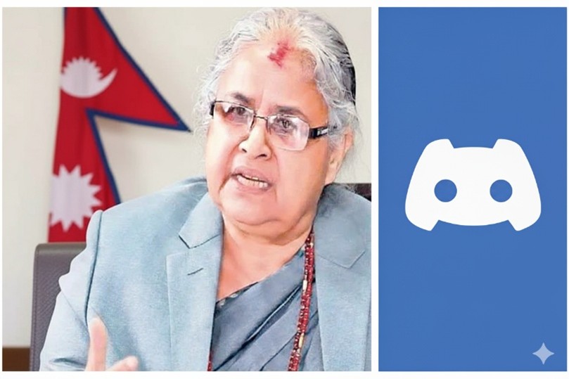 PM Nepal Sushila Karki dan lambang Discord.