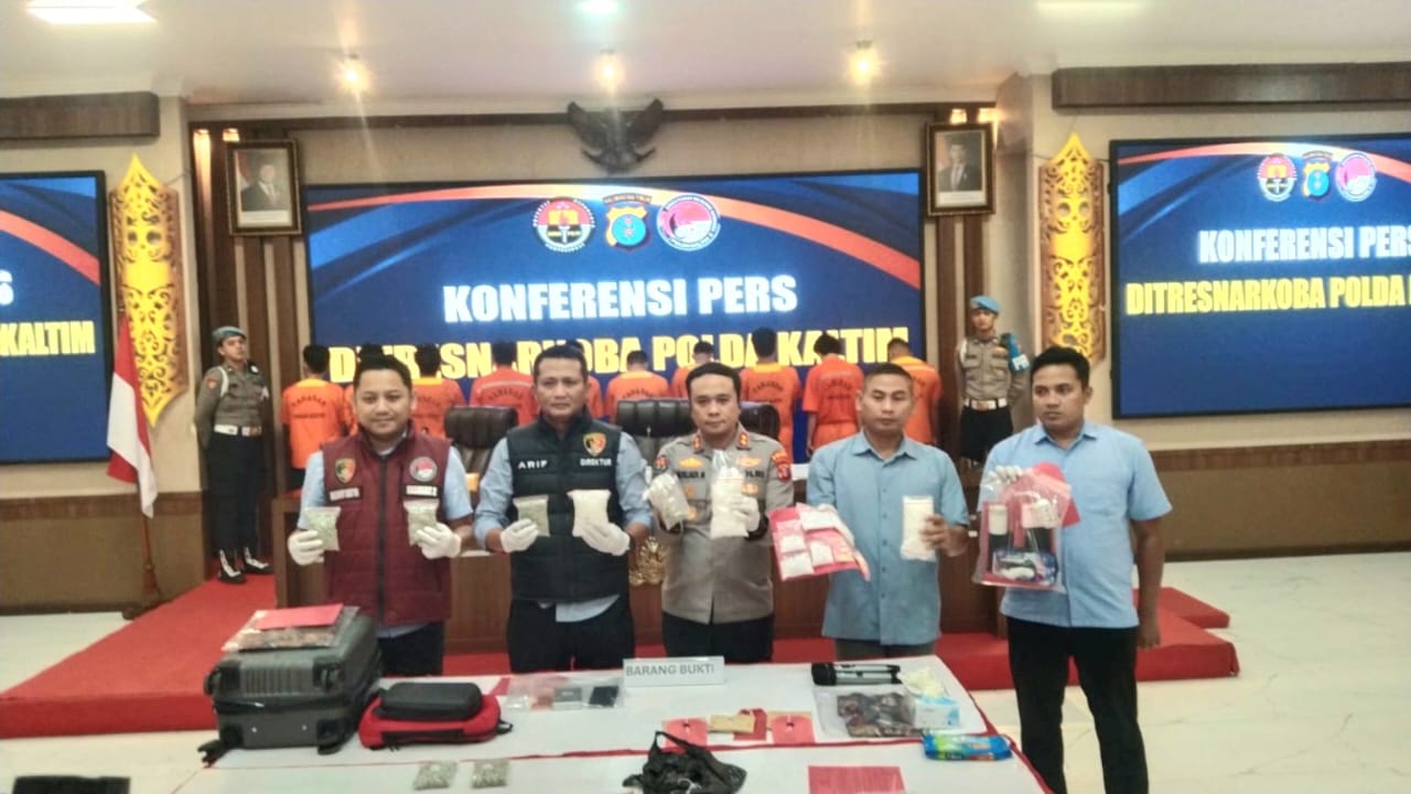 NARKOBA: Pengungkapan peredaran narkoba selama tiga minggu terakhir, ada 10 tersangka diamankan.