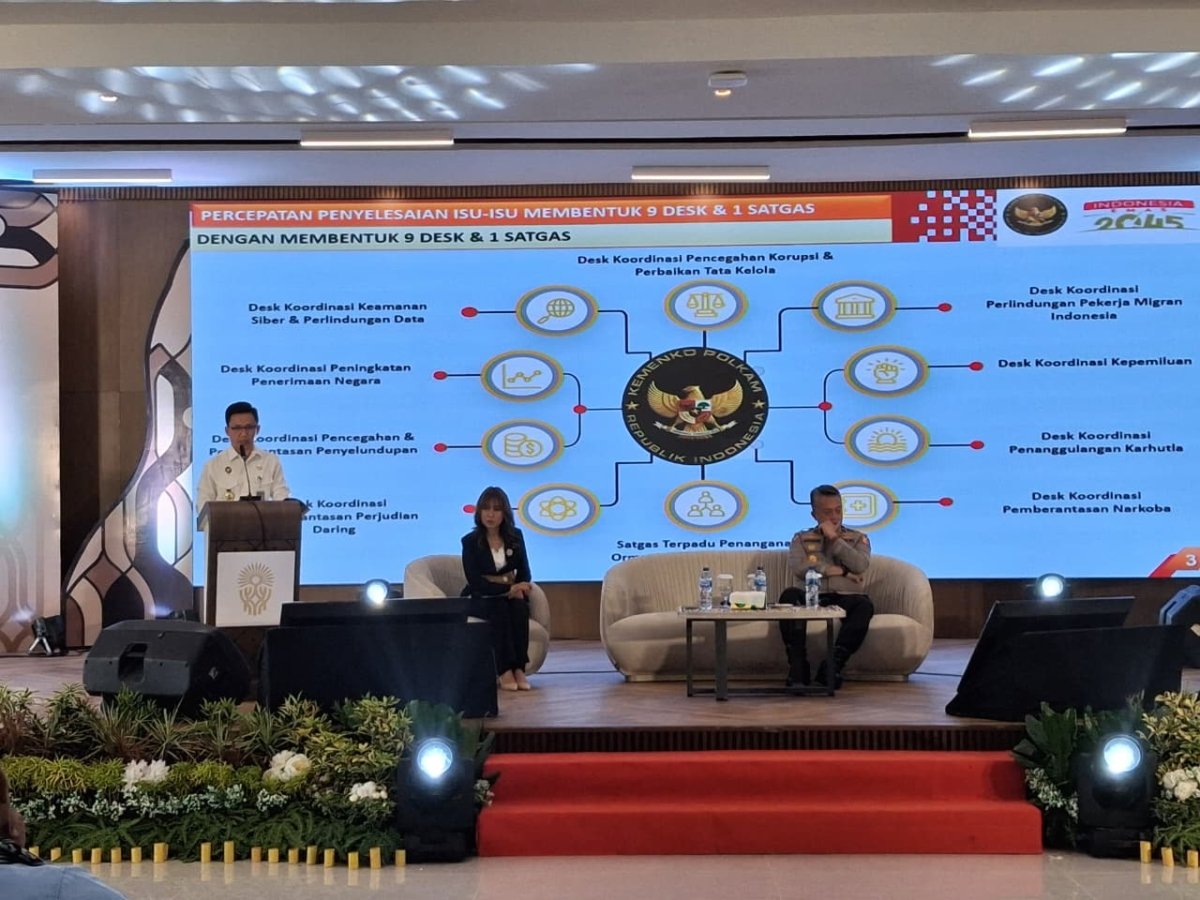 IKN: Asisten Deputi Koordinasi Penanganan Kejahatan Konvensional dan Kejahatan terhadap Kekayaan Negara, Irwansyah, pada Rapat Koordinasi Penyelenggaraan Ketentraman dan Ketertiban Umum di IKN.