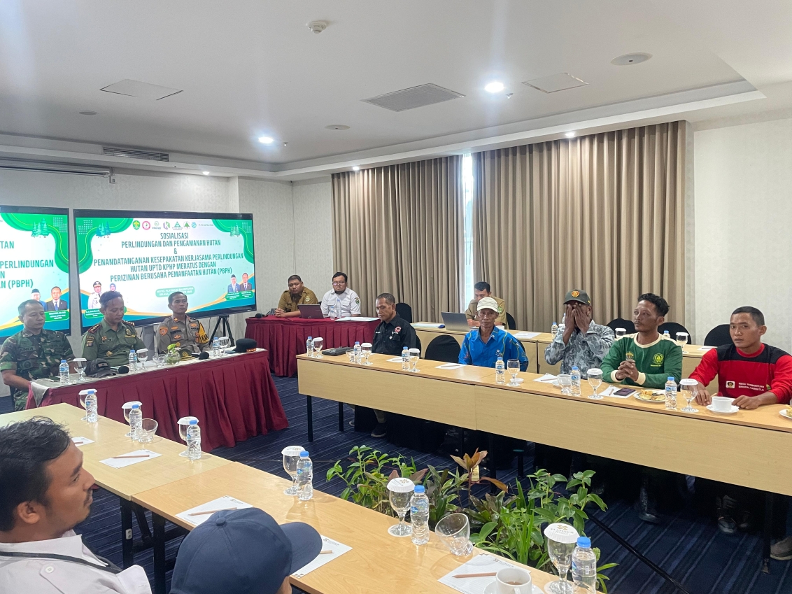 SOSIALISASI: Suasana sosialisasi perlindungan dan pengamanan hutan.