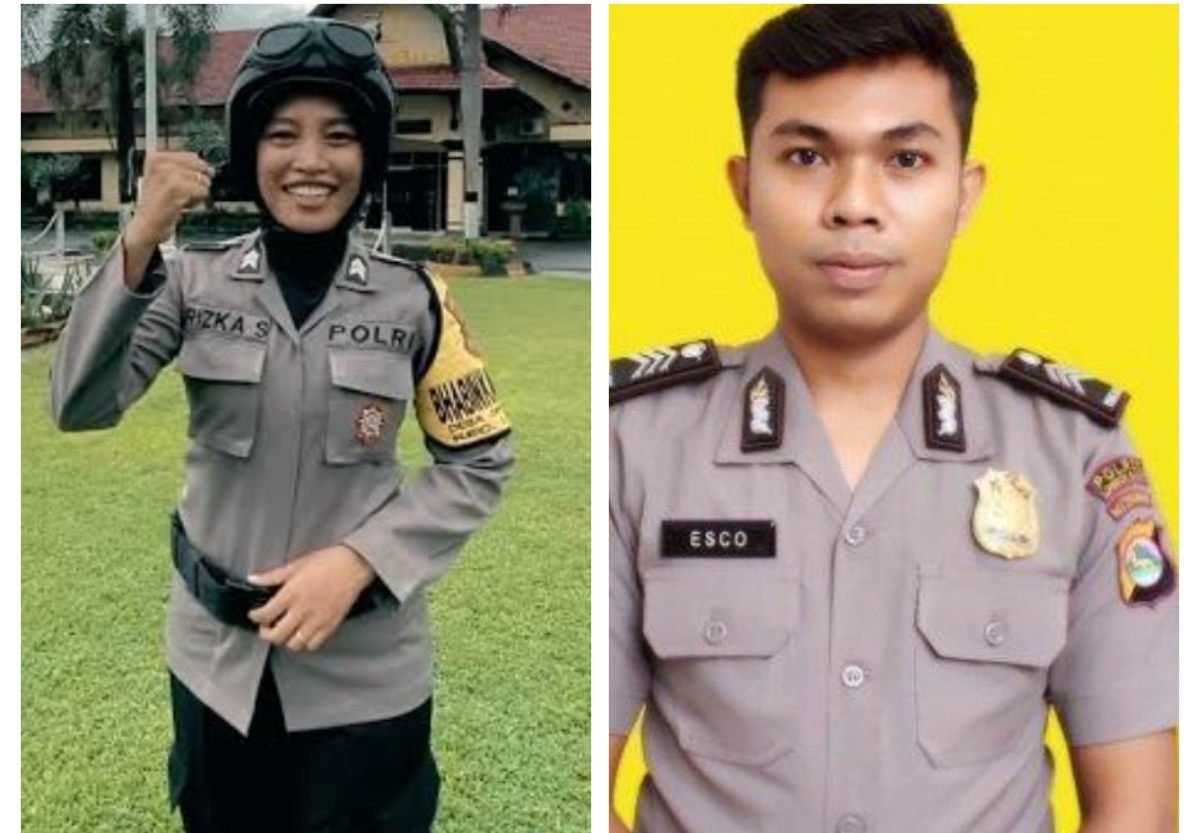 Briptu Rizka Sintiani dan Brigadir Esco Fasca Relly