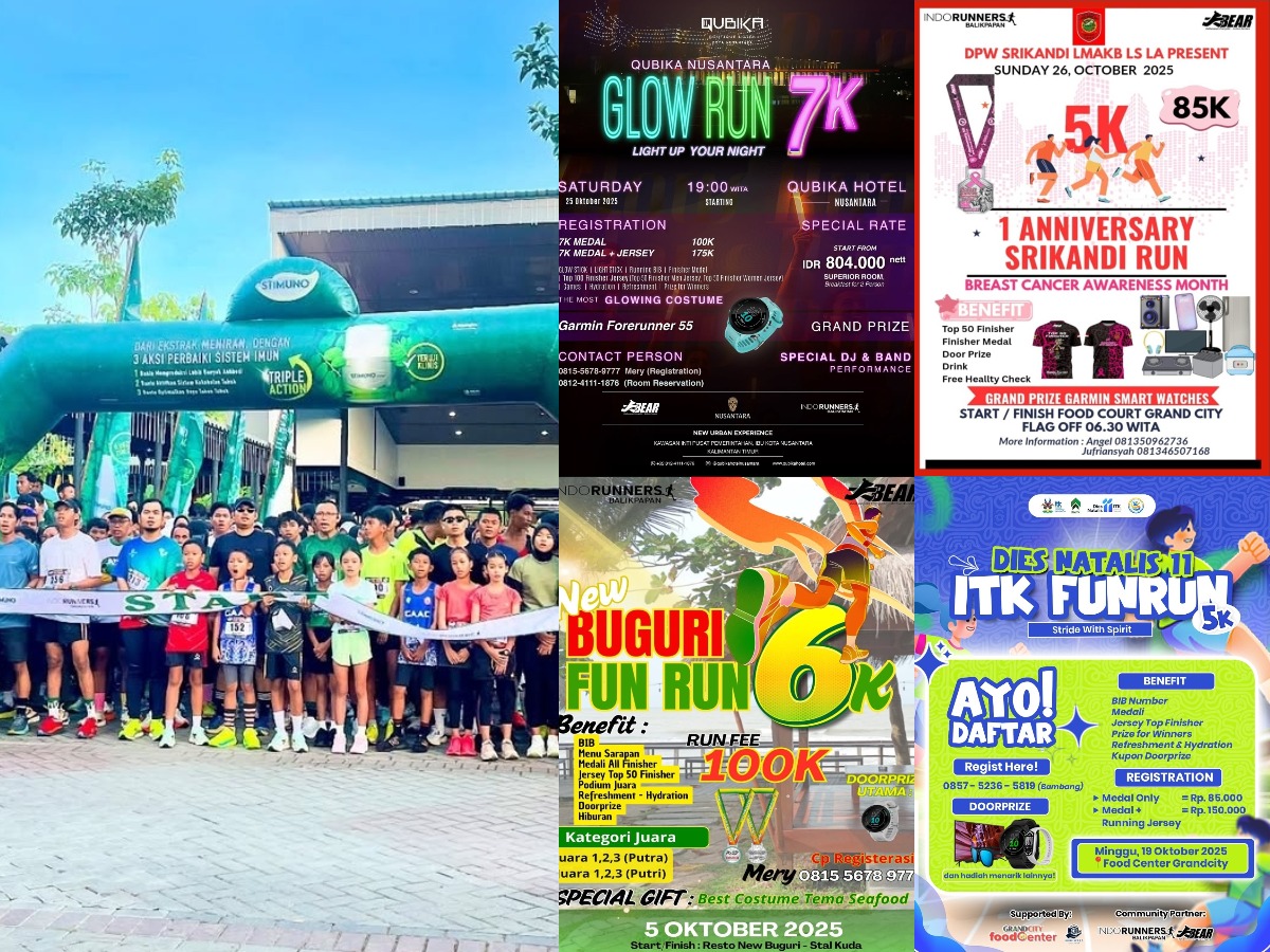 Event lari Oktober yang dapat diikuti pelari Balikpapan dan sekitarnya.