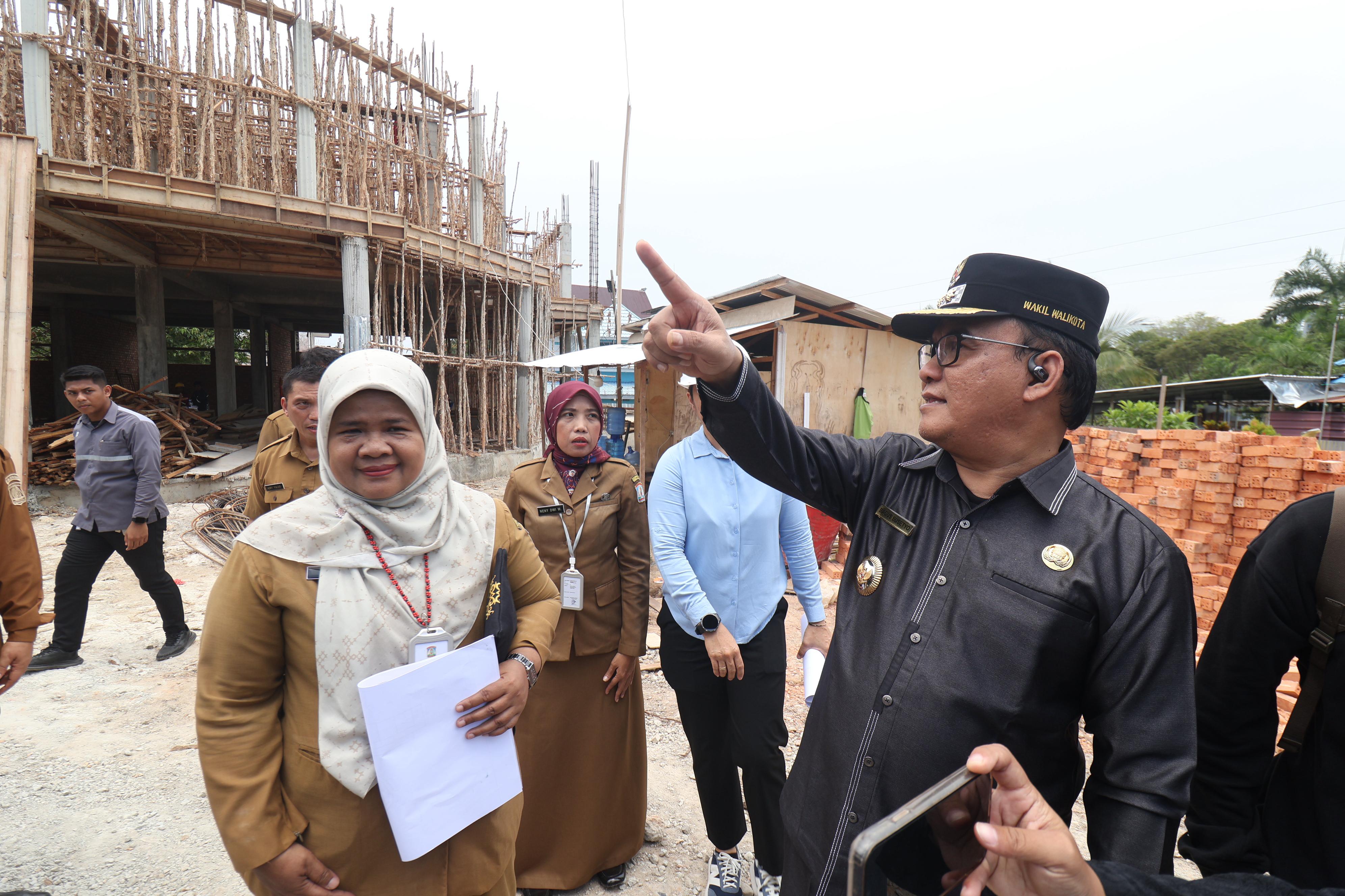 BERPROSES: Progres pembangunan Puskesmas Sepinggan Baru terpantau 29 persen.