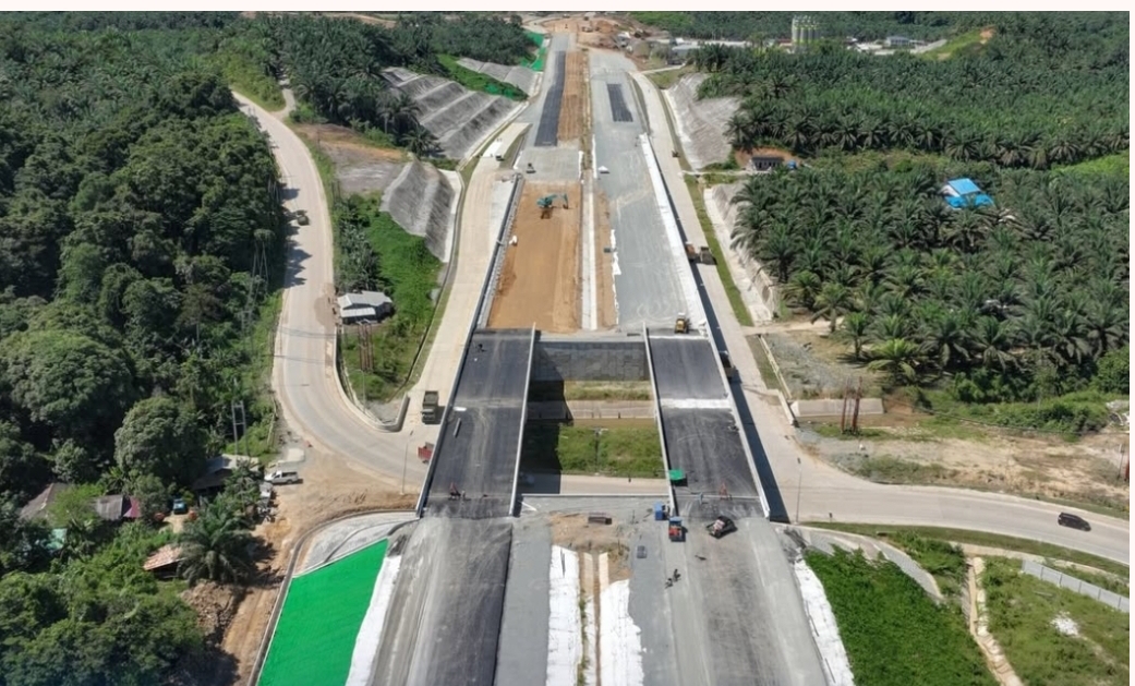 Infrastruktur jalan Tol yang sedang dibangun di Kaltim. (BBPJN Kaltim)