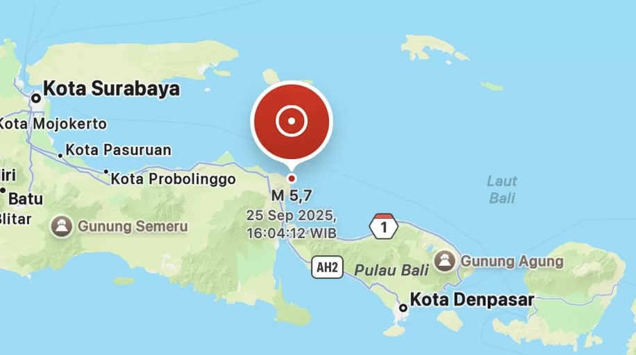 Pusat gempa Banyuwangi.