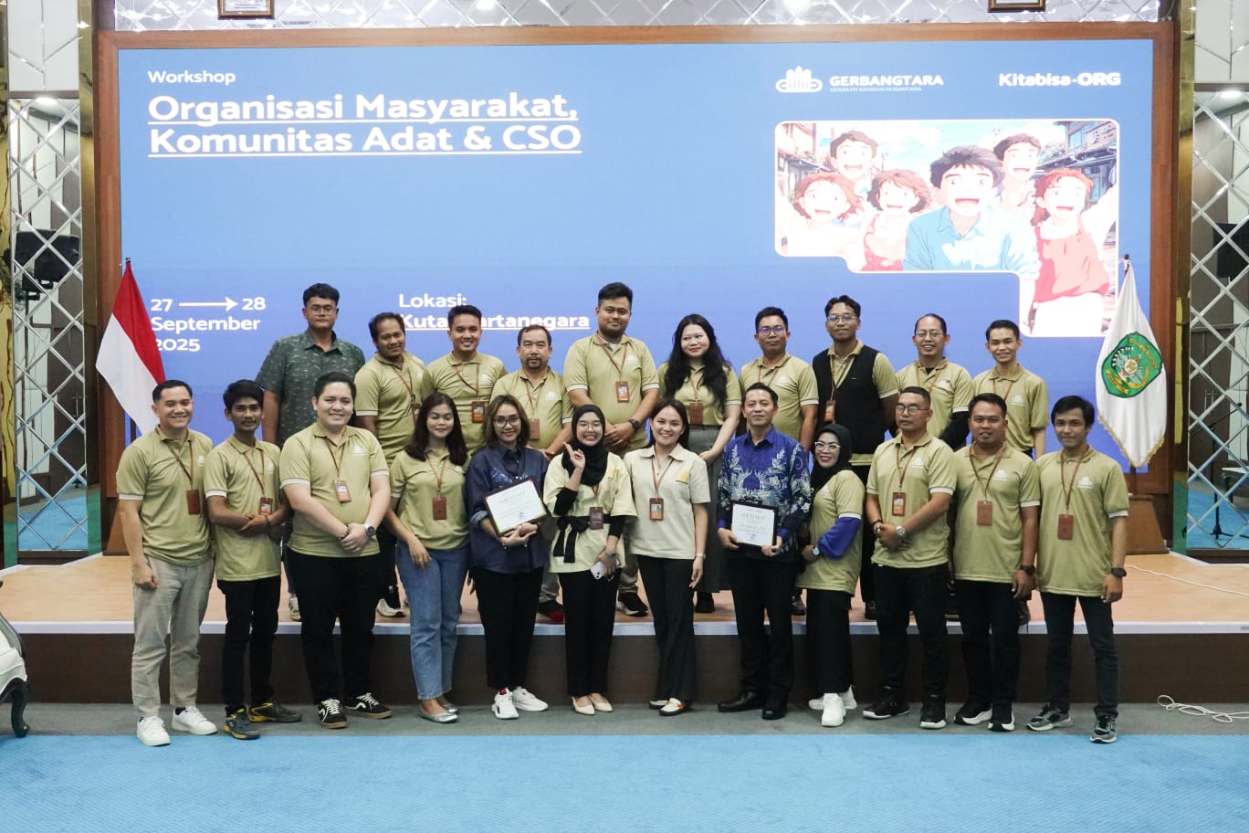 Aie Natasha bersama Amir Iskandar dan Dr. Kezia Arum saat kegiatan forum di Kukar.