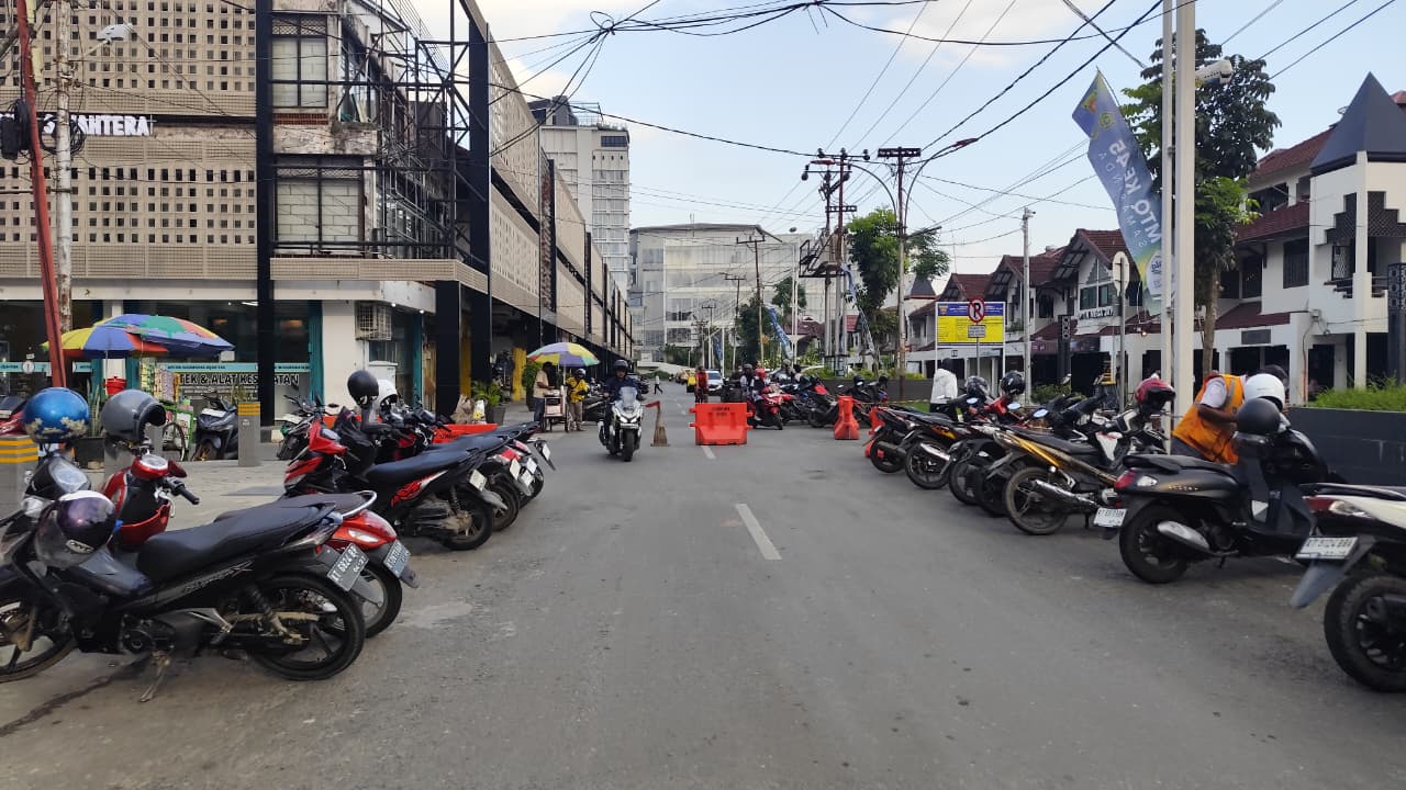 Jalan Niaga Utara, Kecamatan Samarinda Kota akan berlaku satu arah. (FOTO DENNY SAPUTRA/KP)