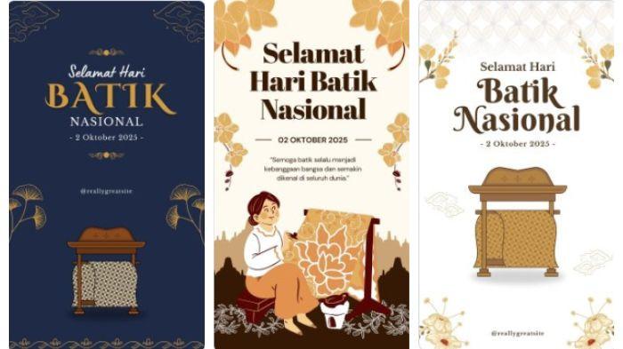 Flyer Hari Batik Nasional 2025 siap pakai.