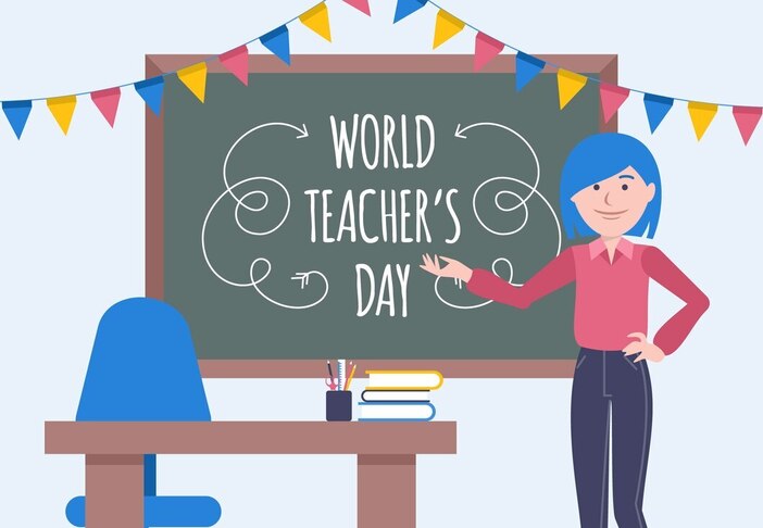 Ilustrasi perayaan Hari Guru Sedunia atau World Teachers Day.