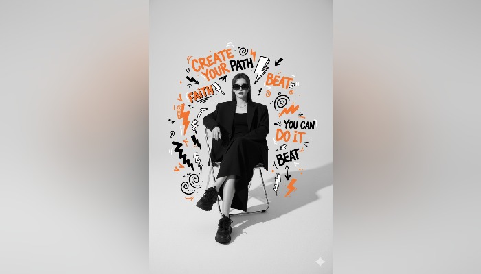 Hasil foto yang menggunakan prompt doodle art bergaya graffiti.