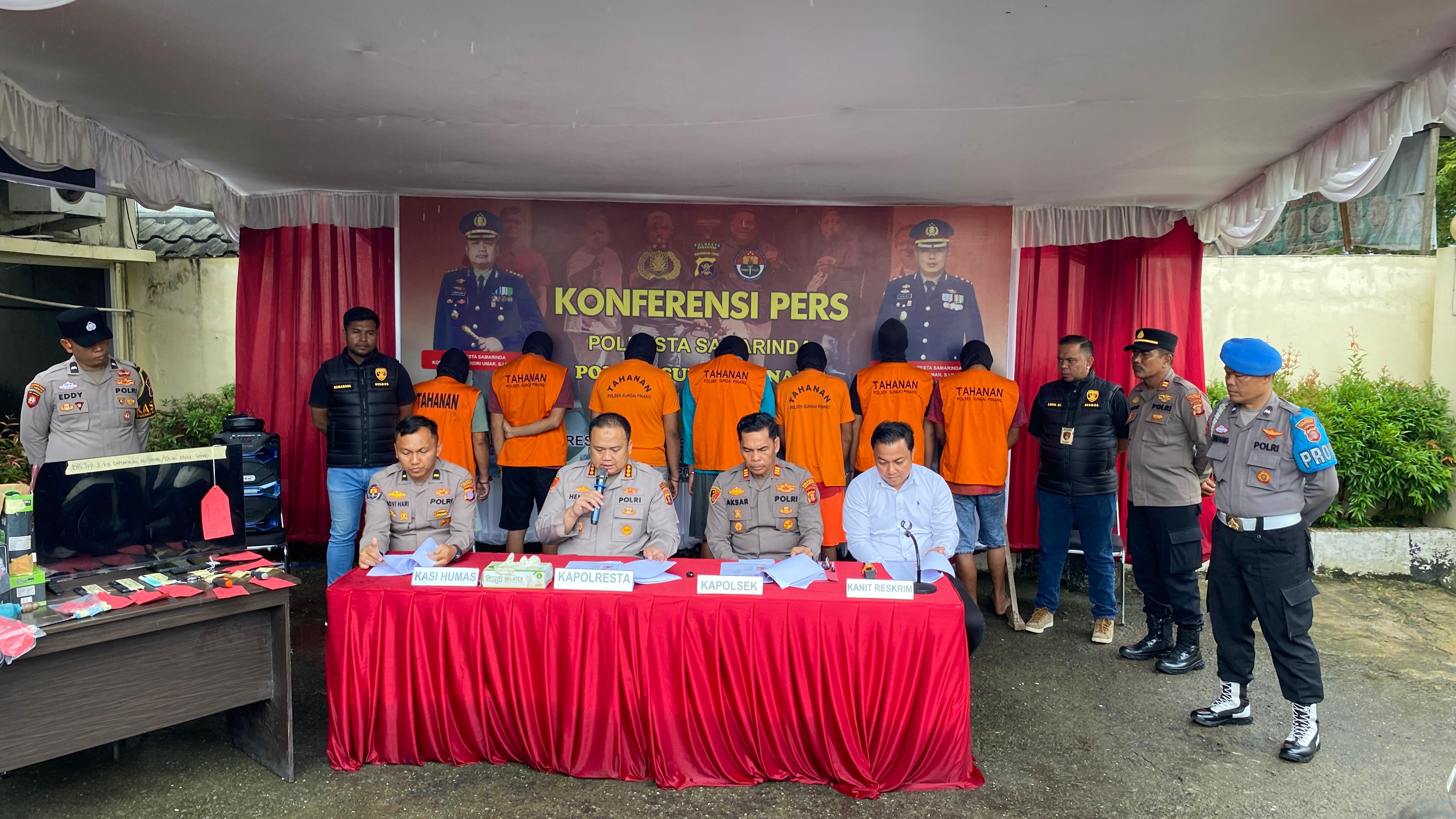 TERUNGKAP: Kasus pencurian kendaraan bermtor yang dilakukan empat kawanan pelaku diugkap  Reskrim Polsek Sungai Pinang.