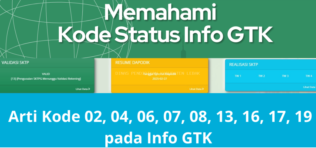 arti Kode-kode pada Info GTK yang harus dipahami oleh guru agar TPG bisa cair
