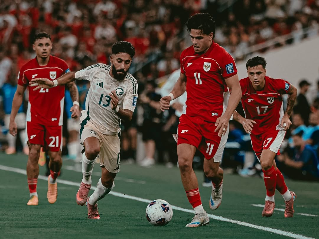 Timnas Indonesia kalah dari Arab Saudi dengan skor 2-3.