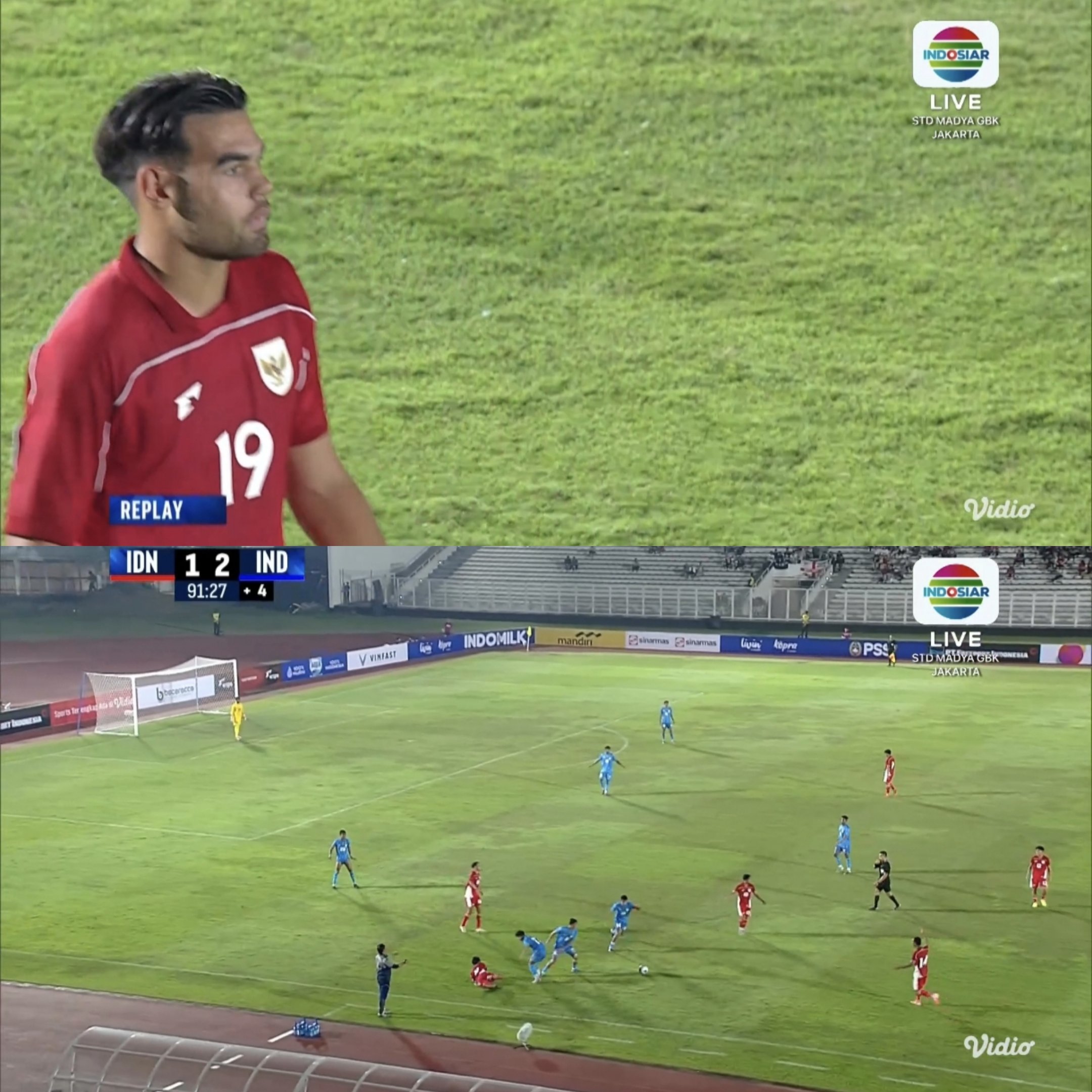Timnas Indonesia U-23 kalah 1-2 dari Timnas U-23 India.