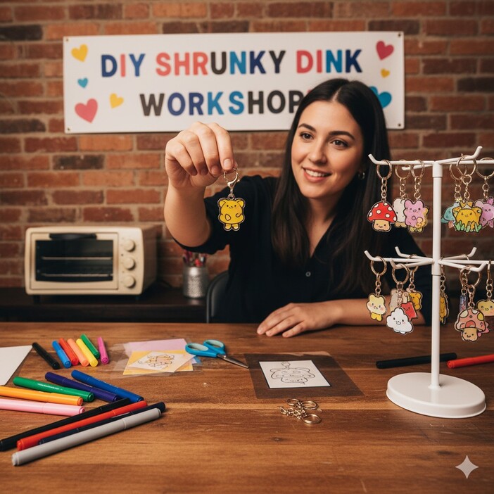 Ilustrasi workshop kerajinan seni.