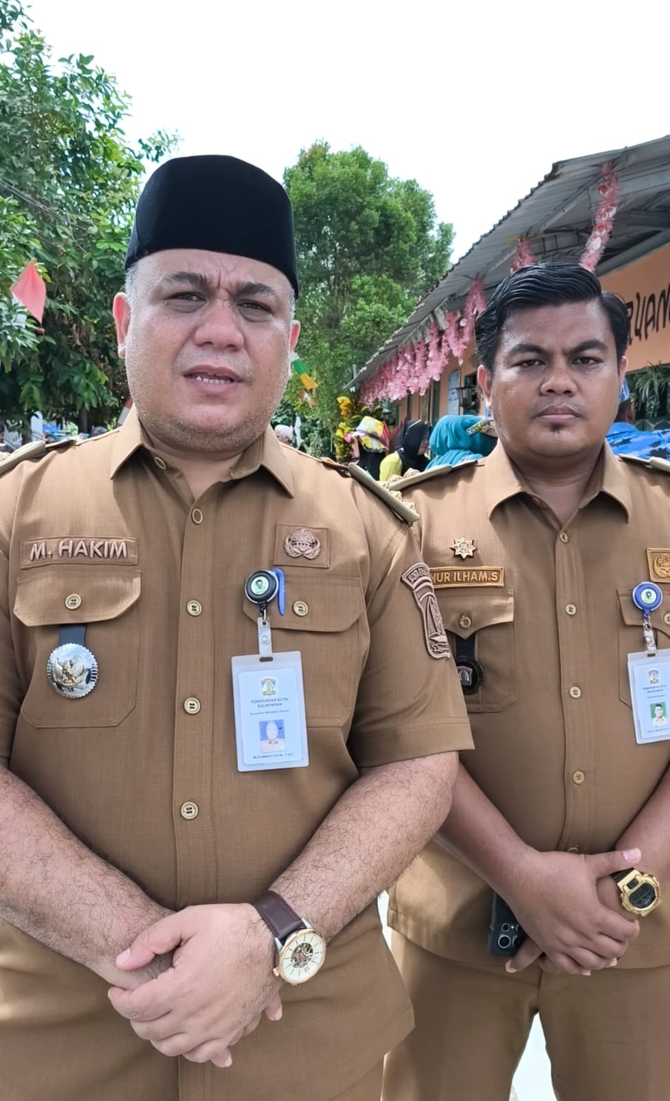 Camat Balikpapan Selatan Muhammad Hakim (kiri) dan Lurah Sepinggan Nur Ilham.  &nbsp;