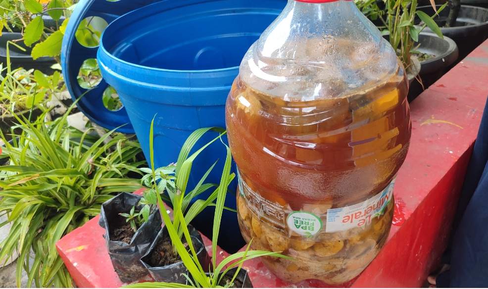 Eco enzyme milik warga RT 21 Manggar Baru. (Nisa/KP)