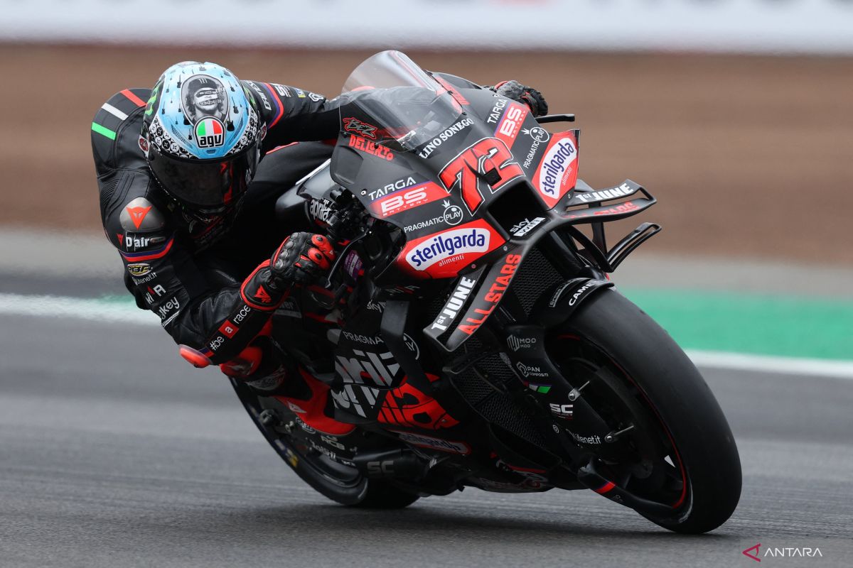Marco Bezzecchi pada sesi latihan di Philip Island ,Jumat(17/10/2025).