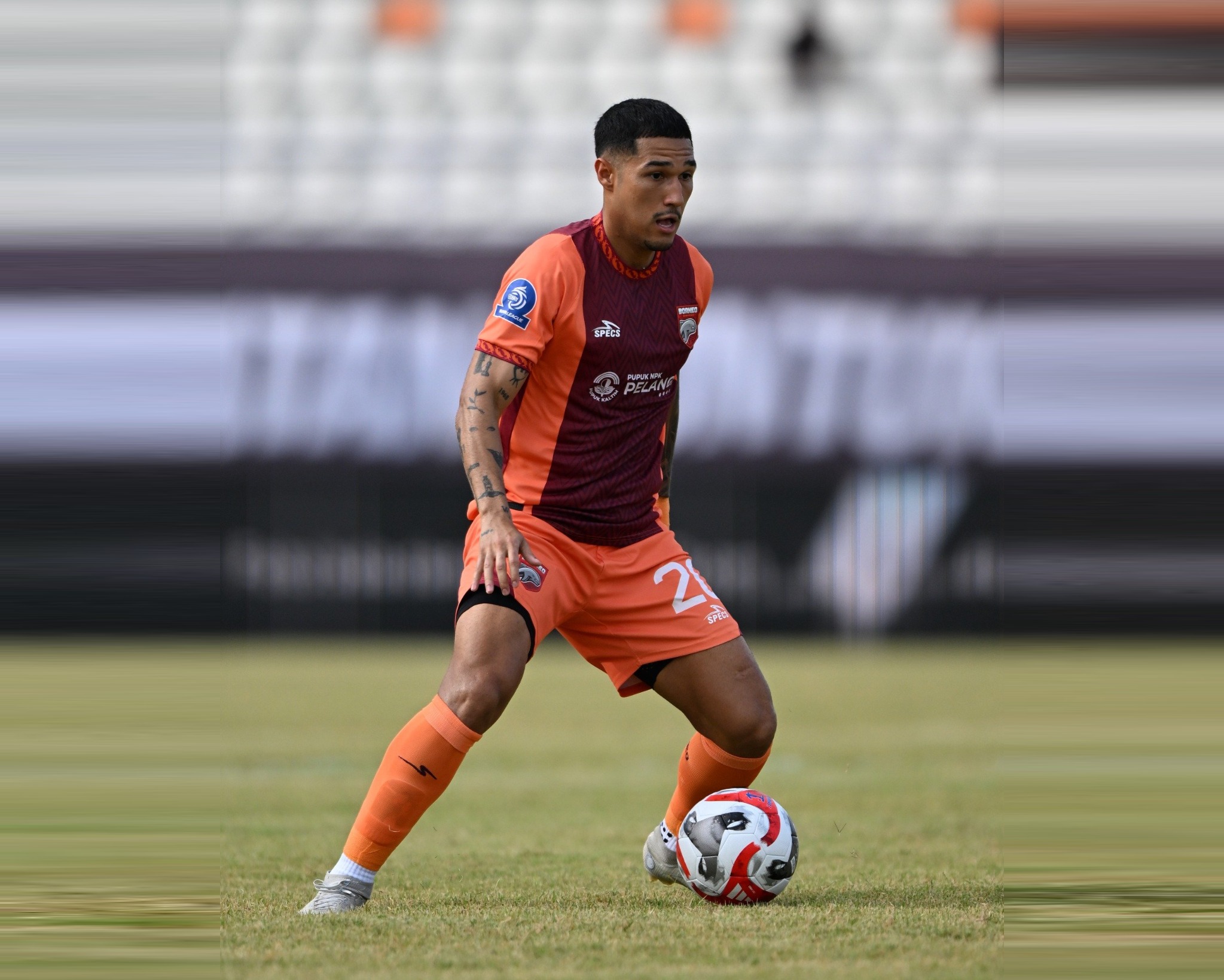 Juan Villa jadi motor serangan Borneo FC Samarinda saat menjamu Persik Kediri di Stadion Segiri, Sabtu sore (18/10/2025).