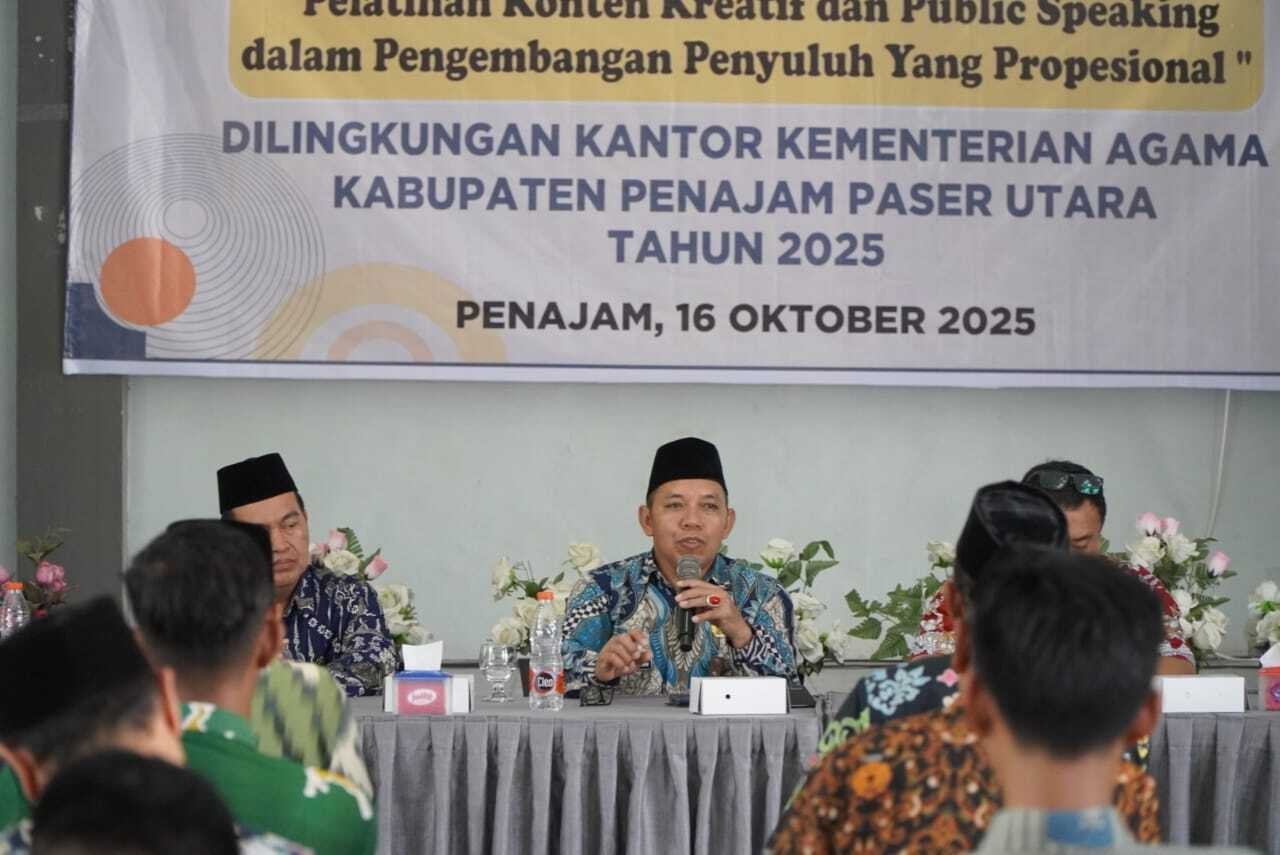 PELATIHAN: Ciptakan sumber daya manusia andal untuk penyuluh agama, Kemenag PPU selenggarakan pelatihan konten kreatif dan public speaking.