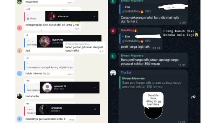 Isi chat sejumlah mahasiswa Unud, pelaku bullying Timothy Anugerah Saputra yang meninggal lompat dari lantai 2 gedung kampus.