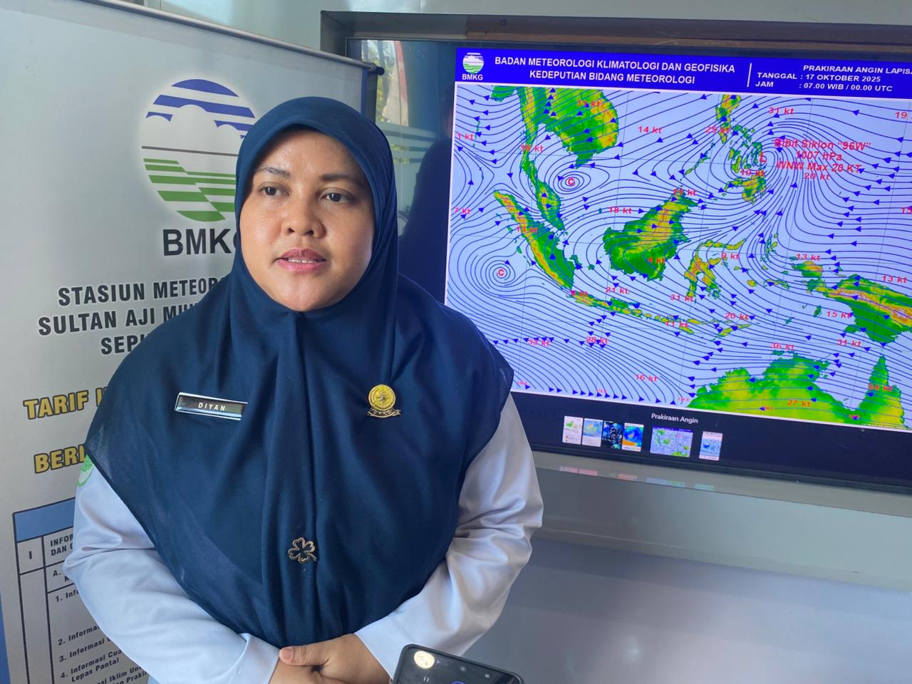 Kabid Data dan Informasi Stasiun Meteorologi Kelas I SAMS Sepinggan Diyan Novrida