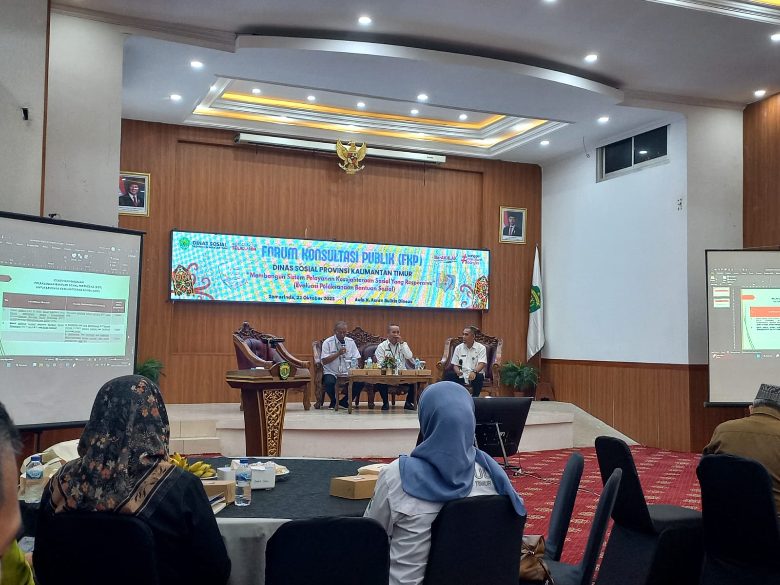 CARI MASUKAN: Forum Konsultasi Publik yang digelar Dinas Sosial (Dissos) Kaltim, Rabu (22/10) menghasilkan sejumlah catatan penting.