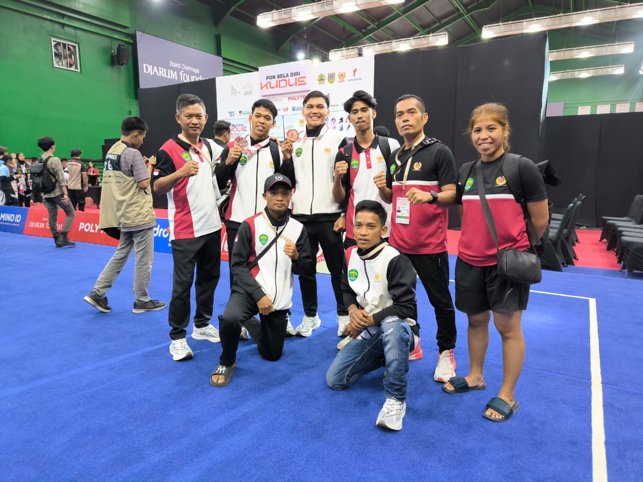 SUDAH MAKSIMAL: Tim wushu Kaltim harus puas dengan capaian dua medali perunggu di PON Bela Diri I/2025 Kudus, Jawa Tengah.