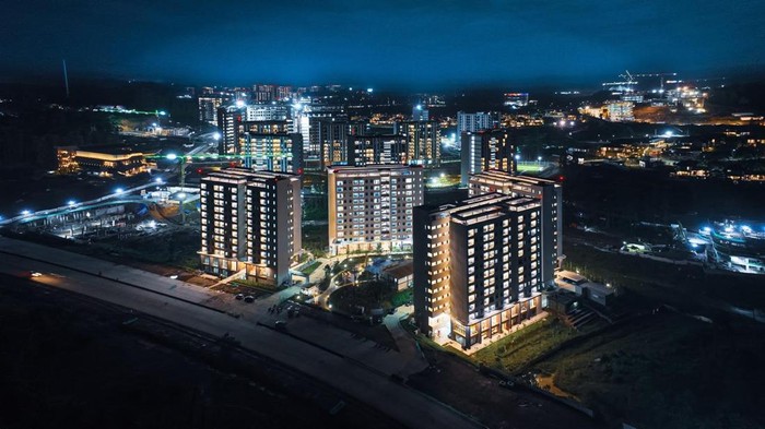 Pembangunan rumah susun (rusun) untuk ASN di IKN yang hampir selesai.&nbsp;