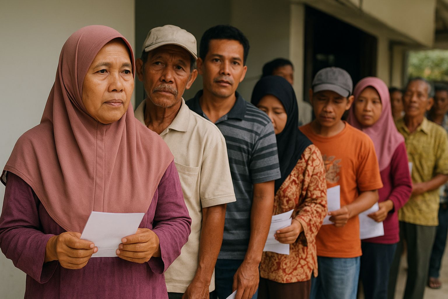 Ilustrasi warga penerima bansos 2025.