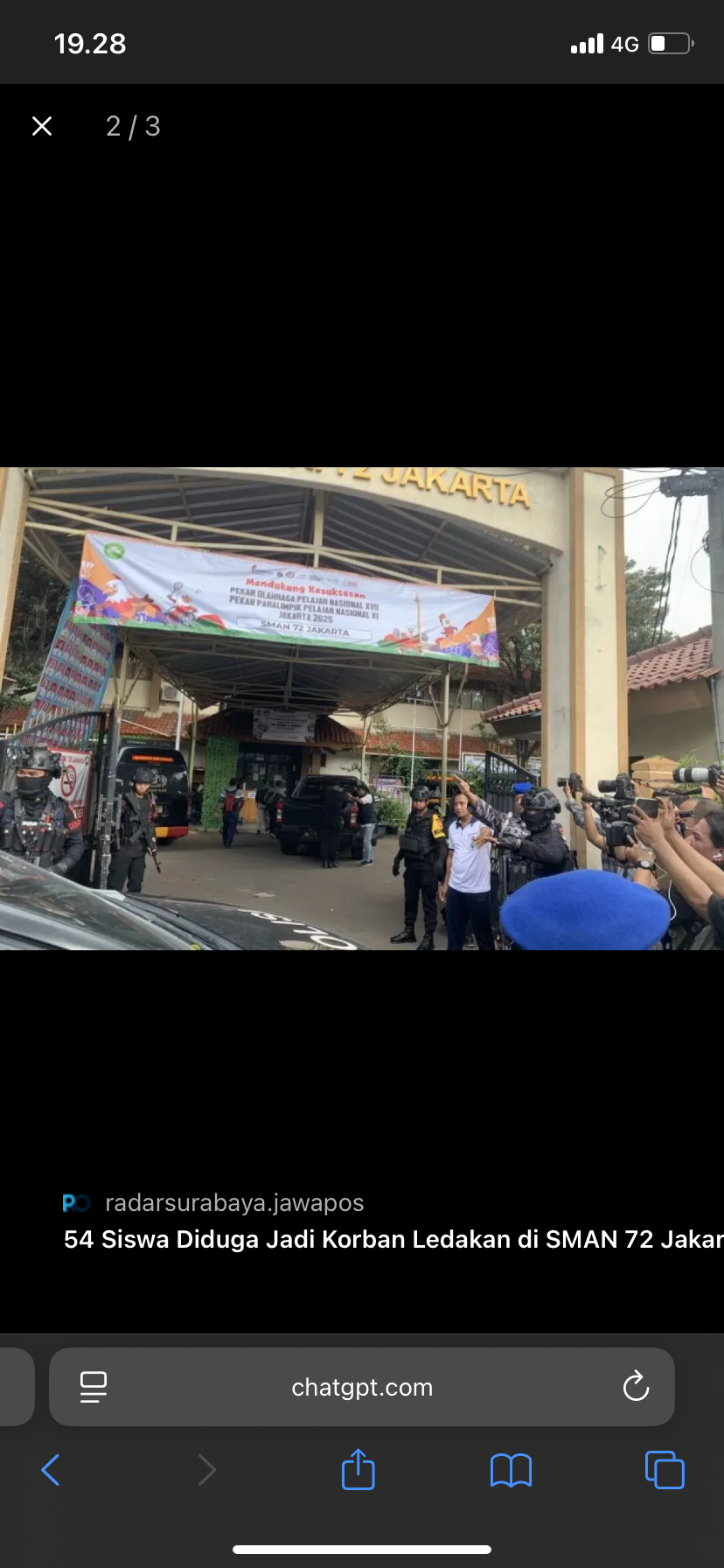 Lokasi ledakan SMAN 72 Jakarta.