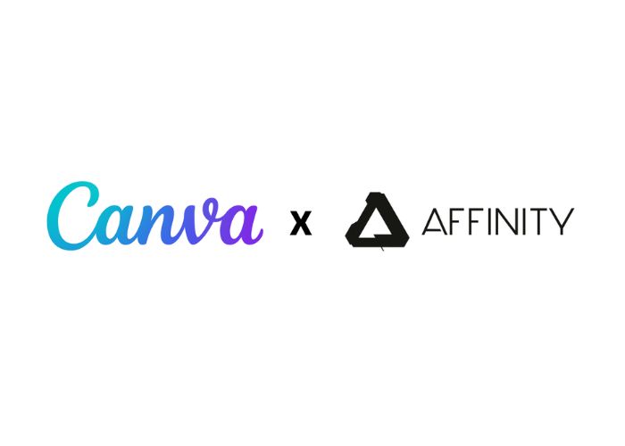 Logo kolaborasi Canva dan Affinity.