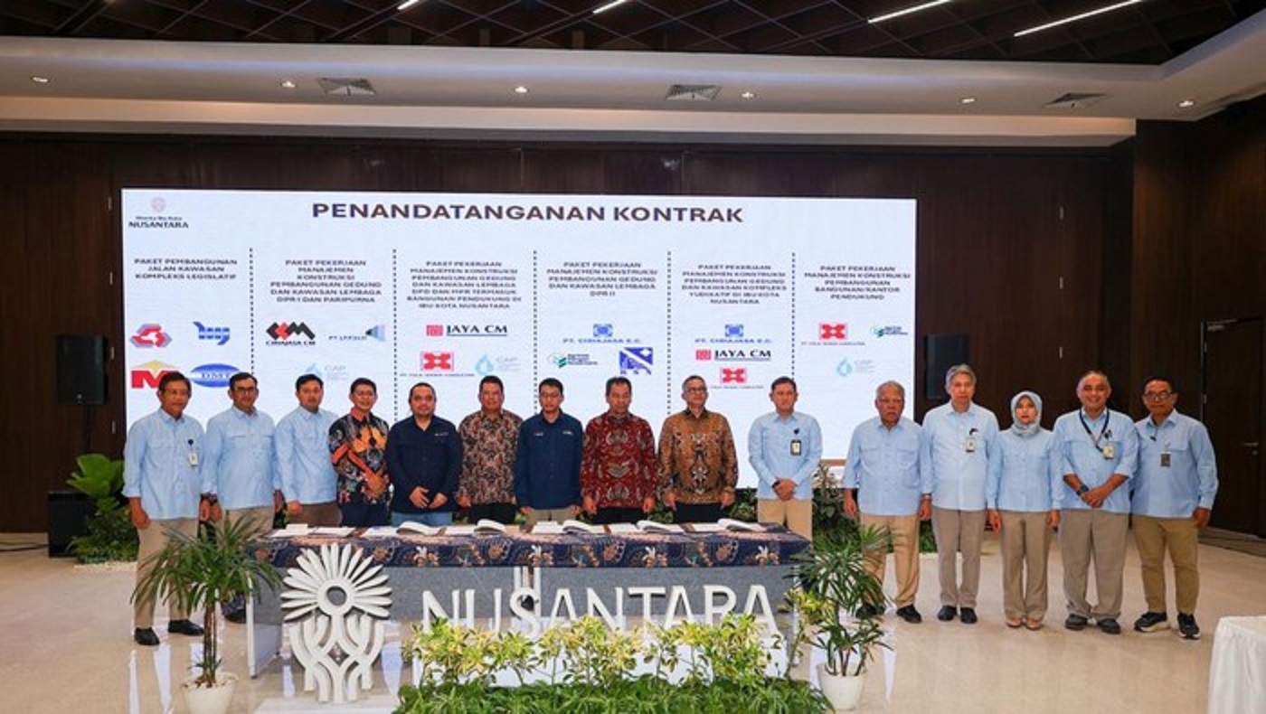 KONTRAK: Usai penandatanganan kontrak pembangunan IKN tahap kedua.